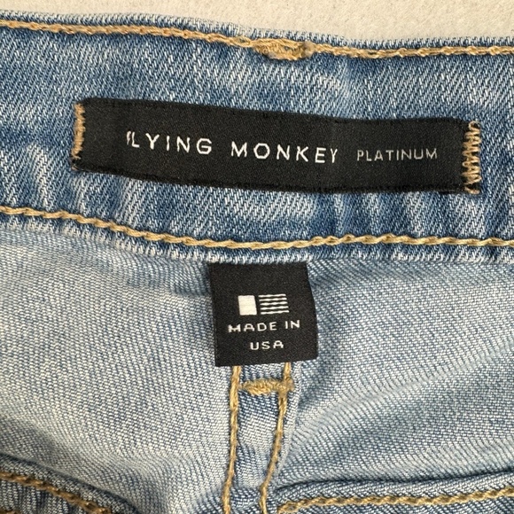 Flying Monkey Skinny Jeans Womens Size 26 Light Blue Mid Rise Distressed Stretch - Picture 5 of 14